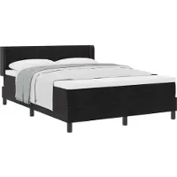 vidaXL Lit boxspring avec tête de lit, noir, 190 x 140 cm, velours