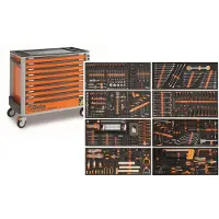 Beta Chariot à outils 9 tiroirs, 716 pièces, 2400S XLO9/E-XXL, orange