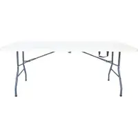 HABITAT ET JARDIN Table de jardin pliante en métal "Foldy" - 181 x 74 x 74 cm - Blanc