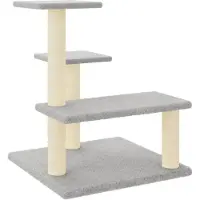 Syfax Arbre à chat avec colonnes à griffer en sisal gris clair 61 cm