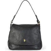 U.S. POLO ASSN. Cuir sac à épaule Arlington Flap Crossbody Bag Black noir