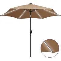 vidaXL Parasol avec éclairage LED et mât en aluminium 300 cm Taupe