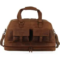 Greenland Nature Cuir sac de voyage Monte Travelbag Brown brun