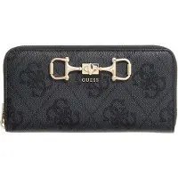GUESS Devinez Langbörse Damen Janie Logo SLG Zip Around Large (SWOS) logo charbon