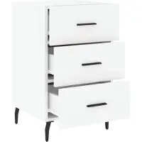 vidaXL Table de chevet blanc 40x40x66 cm bois d'ingénierie