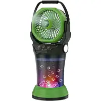 Zimilo Ventilateur 15 000 mAh avec brumisateur, poignée, réservoir d'eau de 2 000 ml, 4 vitesses, oscillation à 90°, veilleuse RGB, vert
