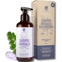 RedMoringa Shampooing BIO Anti-Jaune | Nouvelle formule 3X plus efficace | Tonifier les cheveux blonds, décolorés ou blancs - shampooing naturel 99,5% sans SLS ni ASL