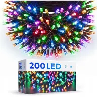 Home Markt24 Guirlande De Noël, 200 Led, Multicolore, Avec Télécommande Et 8 Modeles D'illumination