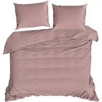 Eurofirany | Ensemble de housse de couette et taie d'oreiller - rose - 160 x 200 cm - linge de lit - 100 % coton