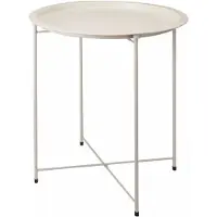 HowHomely | Table basse - Table de salon - beige - 47 x 50 cm - en métal - Table de canapé - Pratique