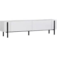 Skye Decor , meuble TV haut de gamme, 180 x 30 x 45 cm, blanc et noir | Panneau de particules 100 % mélaminé, épaisseur 18 mm | Pieds en métal, design moderne pour votre intérieur.