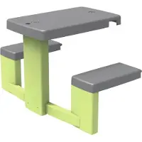 Smoby Table de Pique-Nique Life, Adaptable Maisons , 2 Bancs, Traitée Anti-UV, Matière Recyclée, Dès 2 Ans