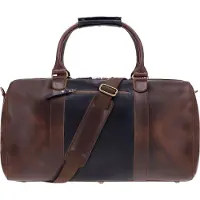 Buckle up BUCKLE & SEAM Cuir sac de voyage Willow Blu Weekender Brown / Midnight Blu marron foncé