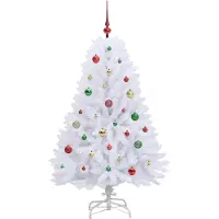 vidaXL Sapin de Noël Artificiel à Branches Articulées Blanc 150 cm
