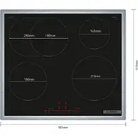 Bosch PIF645HB1E, Serie 6, Table de cuisson à induction, 60 cm, noir, avec cadre à poser