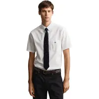 Gant pour homme. 3000101 Chemise Regular Fit en popeline blanche (XL), Casuel, Coton, Manche courte