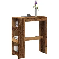 vidaXL Table de bar avec étagère imitation bois ancien 90x40x103,5 cm Matériau dérivé du bois