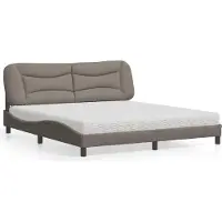 vidaXL Lit avec matelas "Hvar" Taupe 180x200 cm Tissu