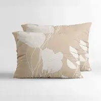 Royal Textile Sleeptime Fallon, lot de 2 taies d'oreiller, motif rayures sable/orange, 60 x 70 cm