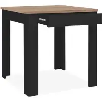 Syfax Table Rectangulaire, 4 Personnes, 80 x 77 x 80 cm, Noir et Chêne Artisan