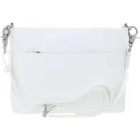 Mandarina Duck Mellow Leather Flat Squared Shoulder Bag Blanc