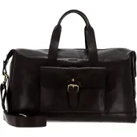 Saddler sac de voyage sac à épaule bandoulière pour ordinateur portable Charles Weekend Bag Dark Brown brun