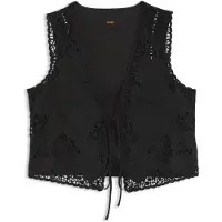 BOSS Gilet brodé avec fermeture par cravate