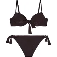 Emporio Armani pour femme. EW000785_AF20241 Bikini à motif jacquard marron (M), Beachwear, Polyester