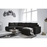 Miuform Brave Dave - Canapé d'angle avec fonction lit et coffre de lit U-FORM GAUCHE - 322x194cm - Anthracite - Canapé-lit Canapé