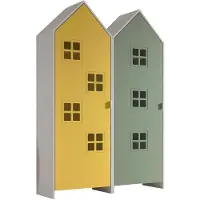 Vipack - CASAMI BRUGES set de 2 pcs. composé de : Armoire à 1 porte avec façade en jaune et en vert