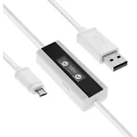 InLine 66761 USB Smart Control, Multimètre, Contrôle de charge, Câble USB A à Micro-B avec écran, 1m