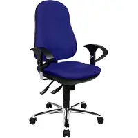 Topstar Chaise de bureau Support Syncro Deluxe, 8559U G26 bleu, tissu chromé