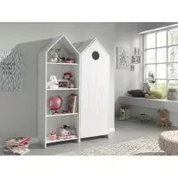 Vipack CASAMI Set 2 pcs. composé de : Armoire à étagères, armoire à 1 porte avec façade en blanc