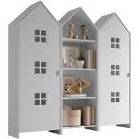 Vipack - CASAMI BRUGES Ensemble de 3 pièces composé de : Armoire à étagères, armoire à 1 porte avec façade en blanc et blanc