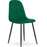 Extreme Furniture Chaise Komodee VERNAZZA - 1 Pieces - VERT FONCÉ - Tissu en velours 51 x 45 x 88 cm