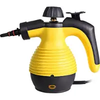 Costway Nettoyeur vapeur manuel avec 9 accessoires 3 bar/350ml/1050W/3-5min temps de chauffe Nettoyeur vapeur manuel jaune