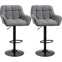 HOMCOM Lot de 2 tabourets de bar , réglables en hauteur, pivotants, style rétro