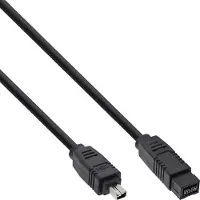 Intos 34901 Câble FireWire, IEEE1394 4 broches mâle à 9 broches mâle, noir, 1m