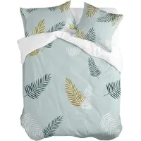 Happy Fiday Home Housse de couette HappyFriday Blanc Foliage Mint Coloré 220 x 220 cm