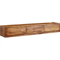 Möbelando Buffet bas "Naihati" en Corps : bois massif de sheesham, revêtu d'un vernis transparent Dos : MDF en brun avec 3 tiroirs. Dimensions (L/H/P) 160x25x35 cm