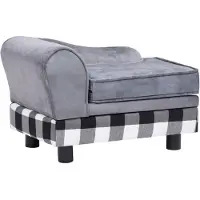 Syfax Canapé pour chien Gris 57x34x36 cm Peluche