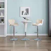 Prolenta Maison Exclusive - Lot de 2 tabourets de bar en similicuir crème