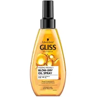Schwarzkopf Gliss Blow-Dry Oil Spray - Huile thermo-protectrice en spray pour les cheveux, 150 ml