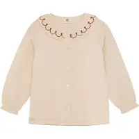 En fant Chemisier beige / rouge carmin