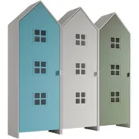 Vipack - CASAMI BRUGES Ensemble de 3 pièces composé de : Armoire à 1 porte avec façade en bleu, blanc et vert