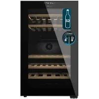 Cecotec Cave à vin Vinoteca 52 bouteilles avec double zone de température, modèle Bolero GrandSommelier Duo 52000, couleur noire. Compresseur intégré