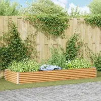 Prolenta Maison Exclusive - Jardinière surélevée, couleur marron clair, dimensions 290 x 100 x 36 cm, en acier galvanisé