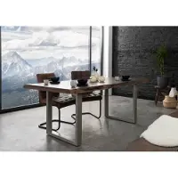 MASSIVMOEBEL24.DE MASSIVMOEBEL24 | Table à manger 160x90 Acacia laqué Gris taupe / Gris mat FREEFORM 5