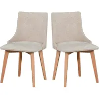 LeafDesign Chaise de salle à manger 2 x "MONTI 5", hêtre naturel