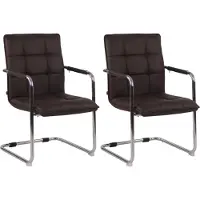 CLP lot de 2 chaises visiteurs Gandia similicuir noir (couleur : noir)